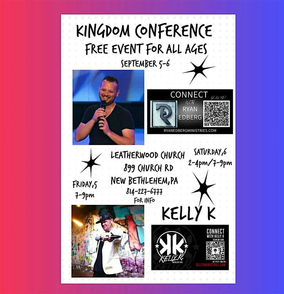 Kingdom Conference w/Ryan Edberg and Kelly K, 5 September | Event in New Bethlehem | AllEvents