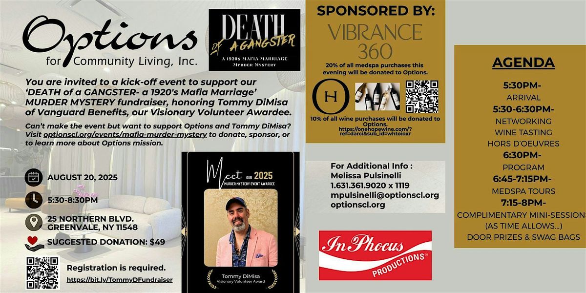 Vibrance 360 Hosts: A Community Benefit for Options for Community Living, 20 August | Event in Greenvale | AllEvents