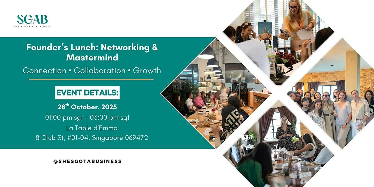 Founder's Lunch: Networking & Mastermind, 28 October | Event in Singapore | AllEvents