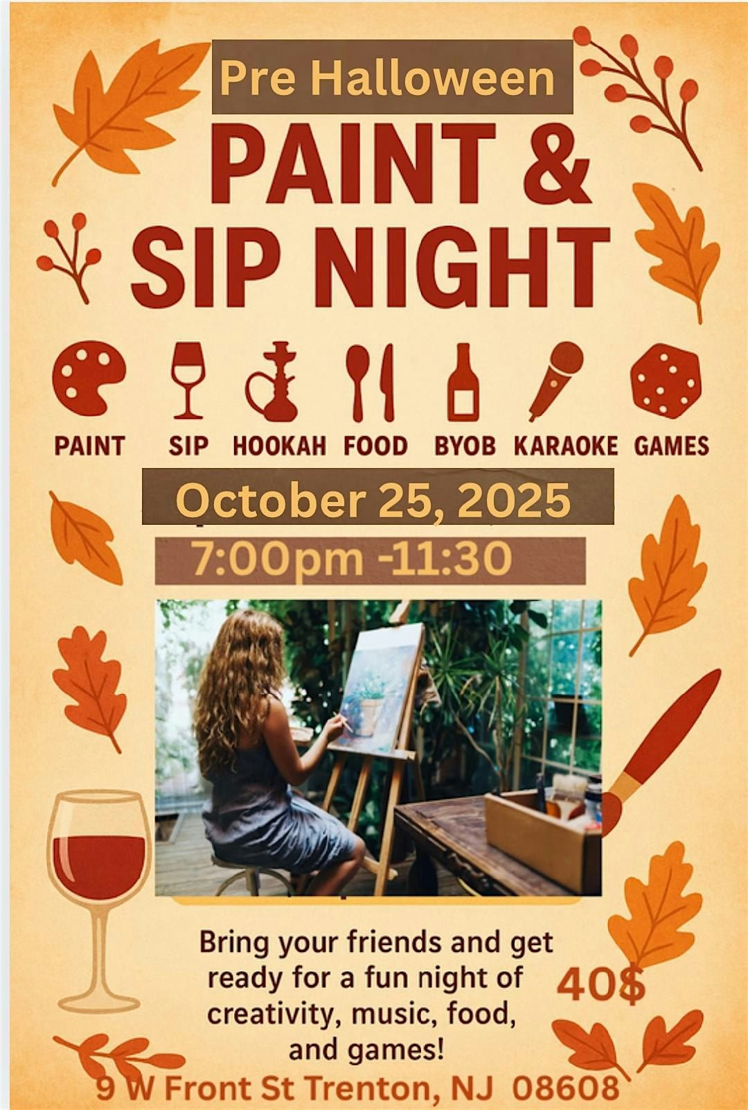 Paint, Sip, Smoke Halloween party, 25 October | Event in Trenton | AllEvents