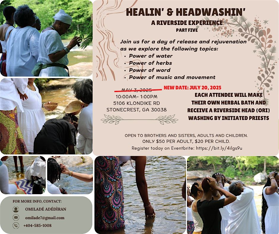 Healin' and Headwashin' V_Rescheduled, 20 July | Event in Stonecrest | AllEvents