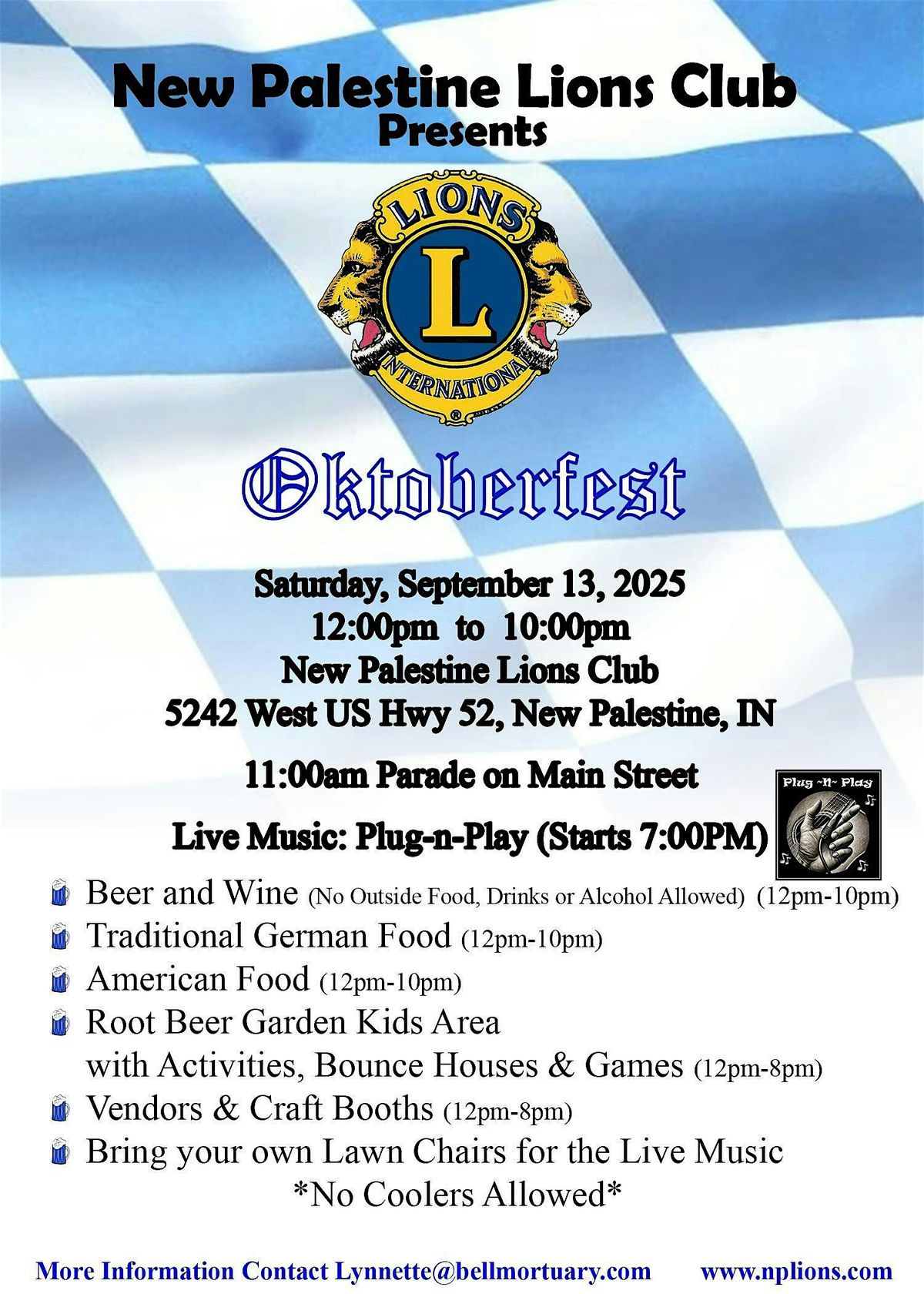 New Palestine Lions Club Oktoberfest, 13 September | Event in New Palestine | AllEvents