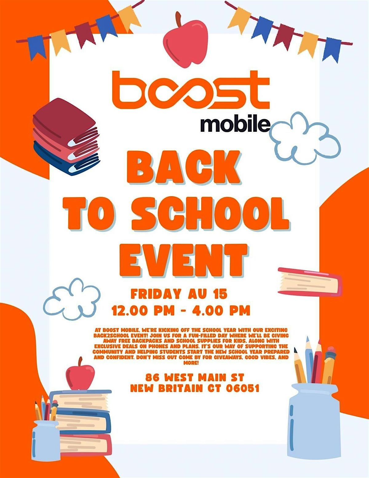 Back to School Boost Event Welcome to the Back to School Boost Event! Come, 23 August | Event in New Britain