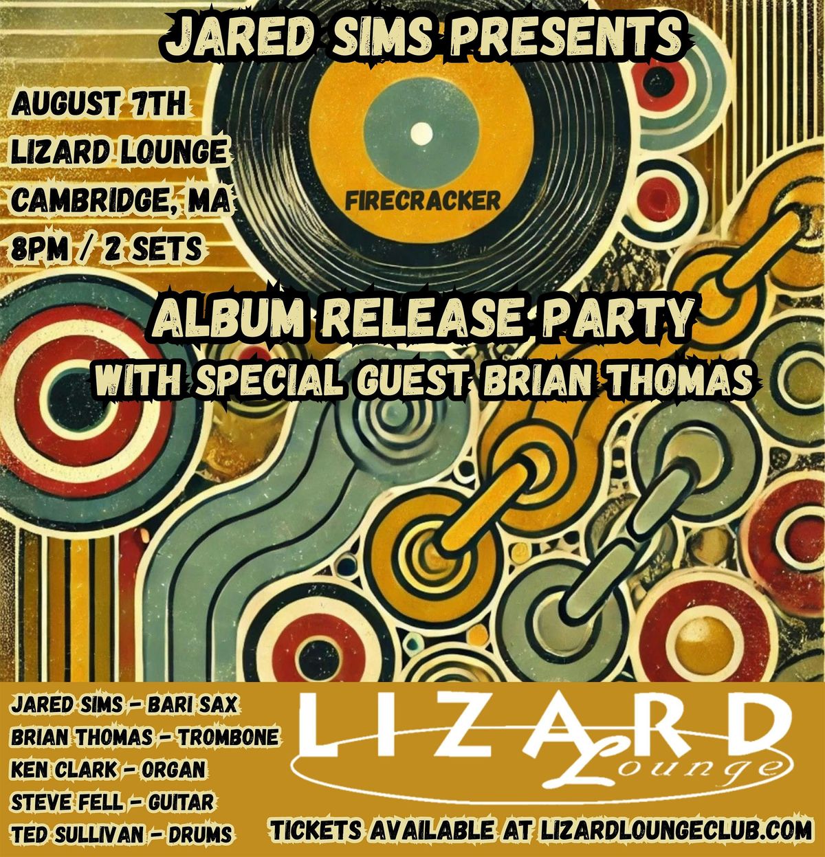 Jared Sims & Firecracker with special guest Brian Thomas, 7 August | Event in Cambridge | AllEvents
