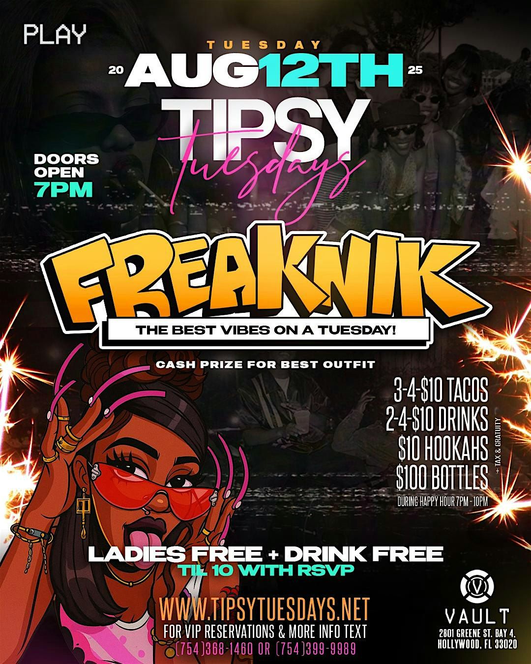 Tipsy Tuesdays: The #1 Weekday Destination (Freaknik Edition), 12 August | Event in Hollywood | AllEvents