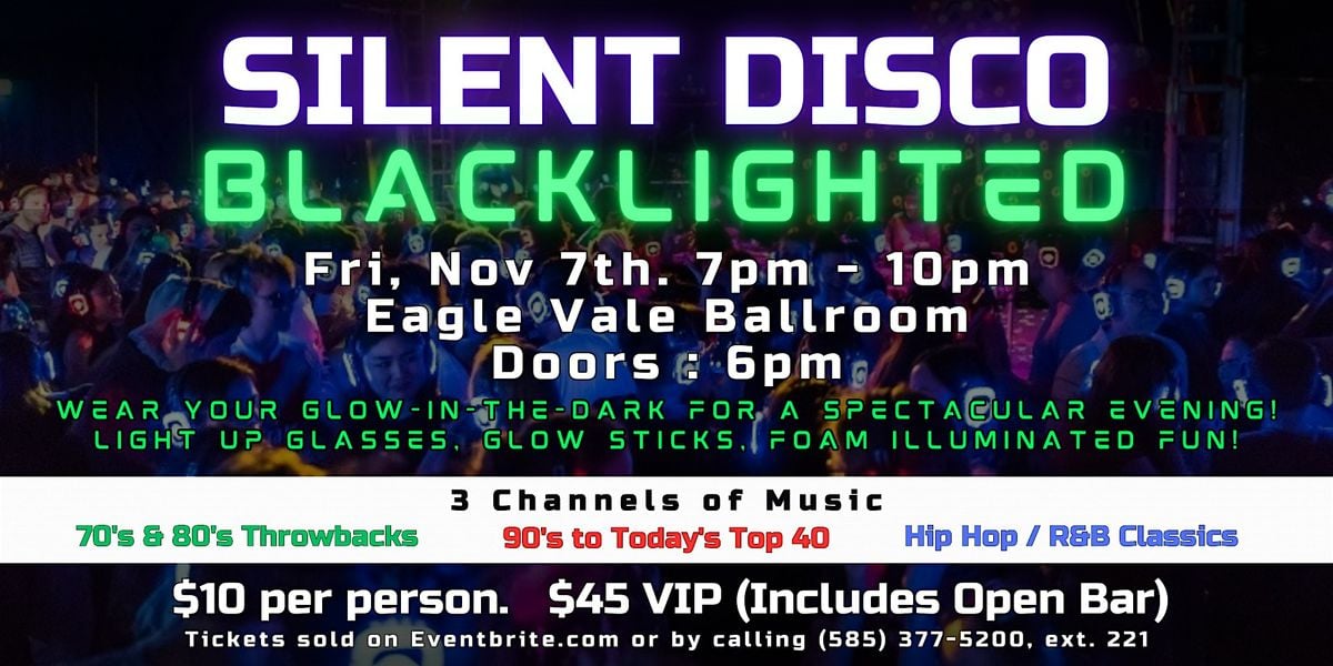 GLOW Silent Disco Night!, 7 November | Event in Fairport | AllEvents