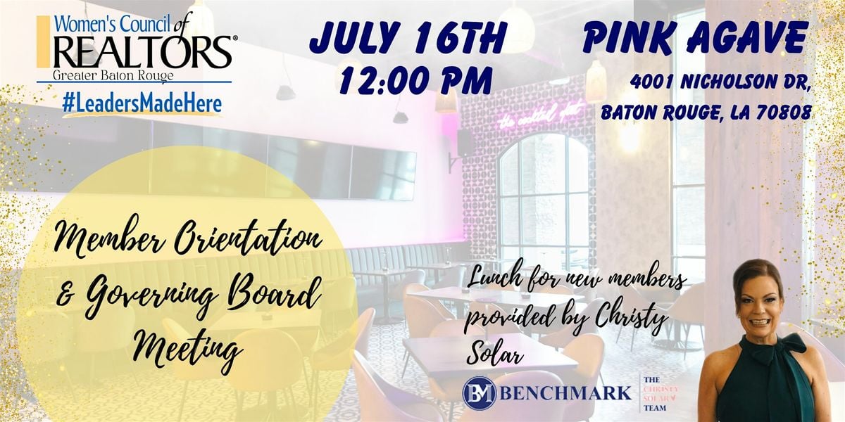 Member Orientation, 16 July | Event in Baton Rouge | AllEvents