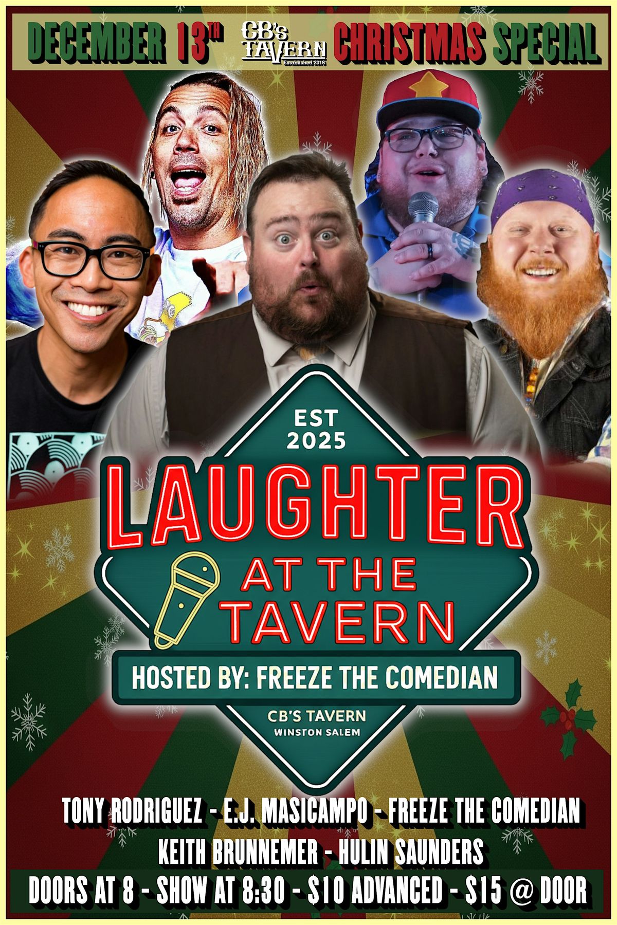 Laughter At The Tavern - Christmas Special, 13 December | Event in Winston-Salem | AllEvents