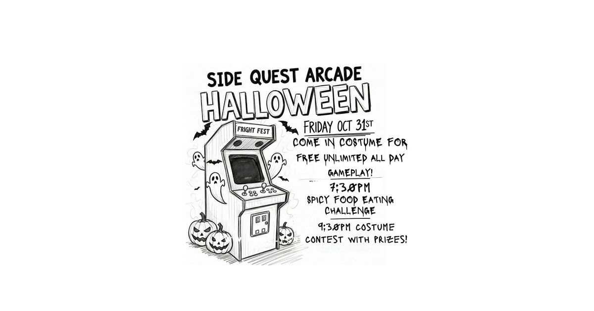 HALLOWEEN AT SIDE QUEST ARCADE, SPICY EATING CONTEST,  COSTUME CONTEST, FRE, 31 October | Event in Garland