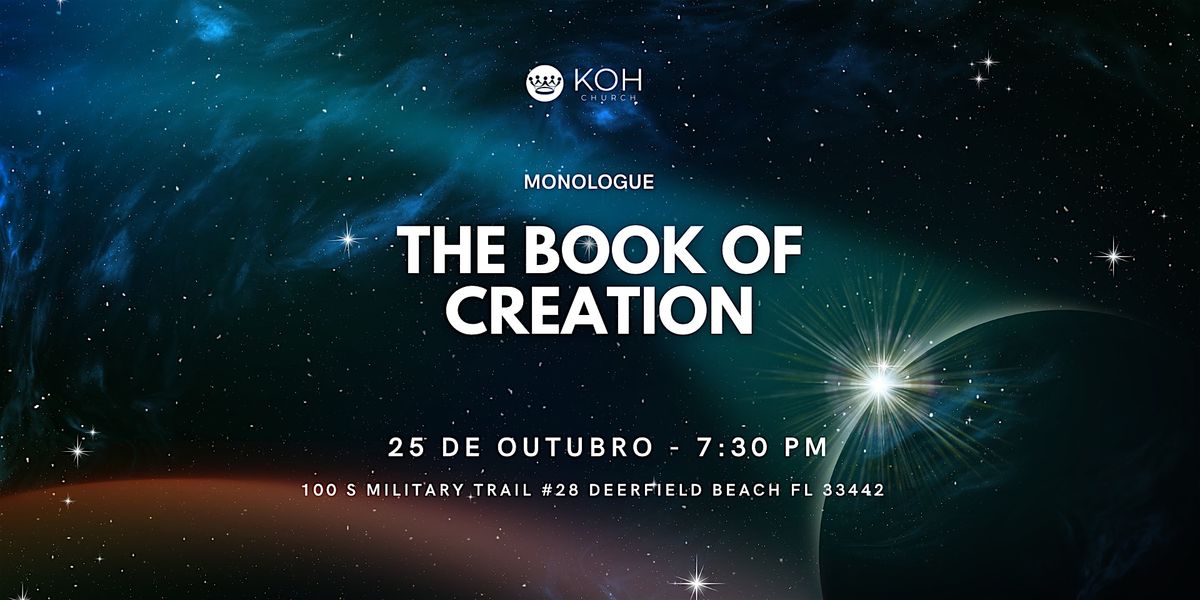Monologue: The Book of Creation, 25 October | Event in Deerfield Beach | AllEvents
