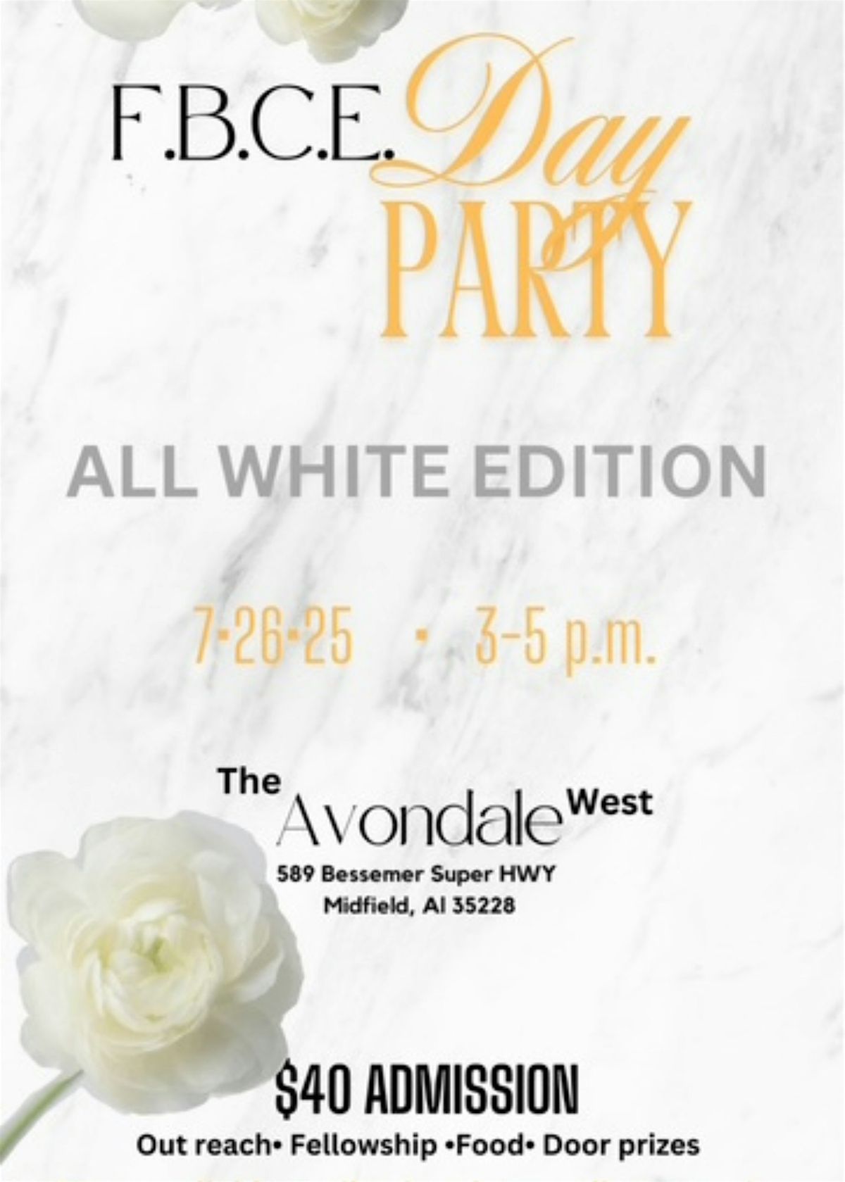 FBCE All White Day Party, 26 July | Event in Midfield | AllEvents