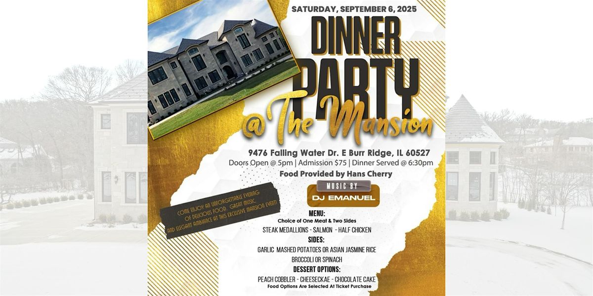 Dinner Party at The Mansion, 6 September | Event in Burr Ridge | AllEvents