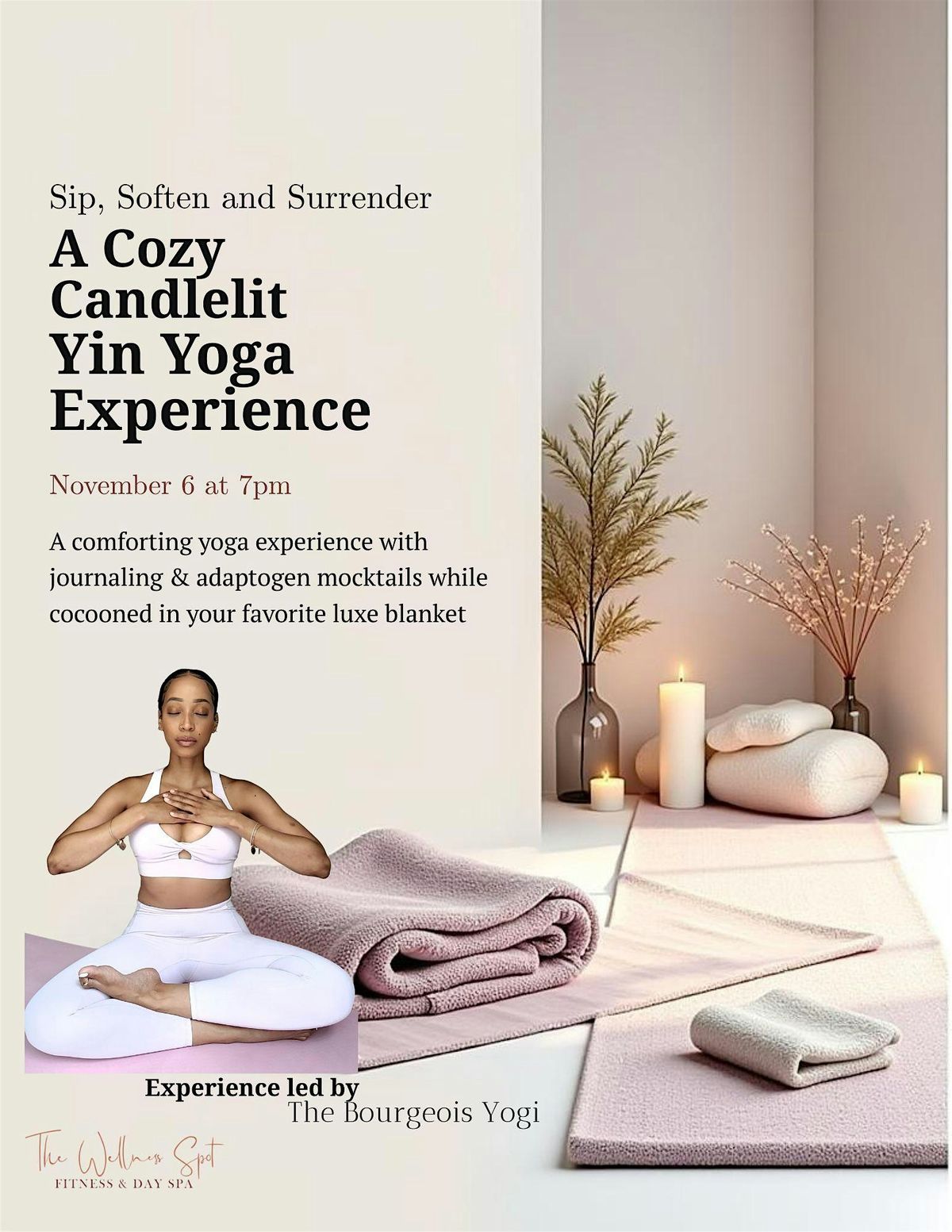 Sip, Soften & Surrender: A Cozy Fall Yin Yoga Experience, 6 November | Event in College Park | AllEvents