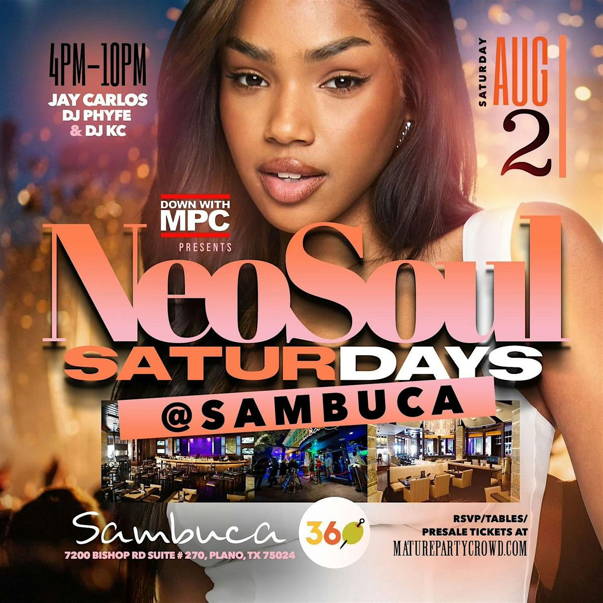 NEO SOUL "SATURDAYS" @ SAMBUCA 360, 2 August | Event in Plano | AllEvents
