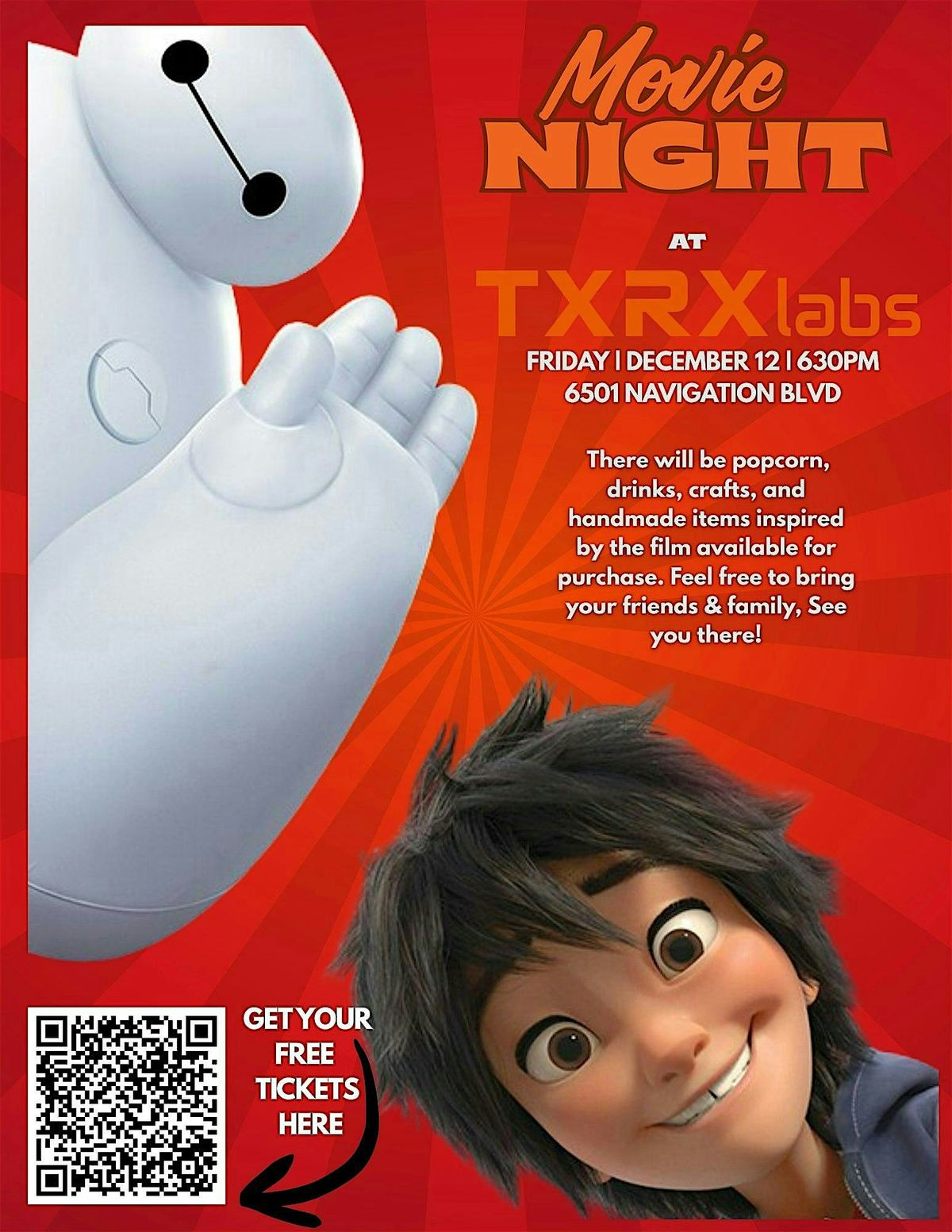 Movie Night at TXRX Labs, 12 December | Event in Houston | AllEvents