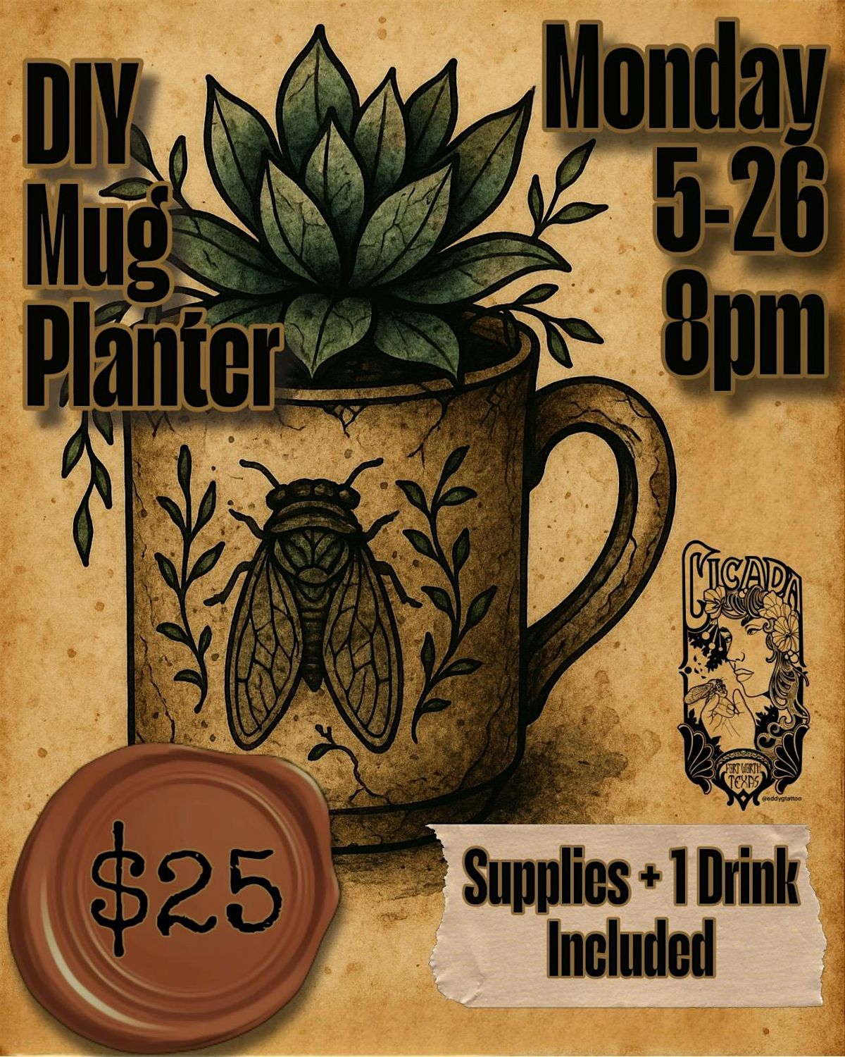 DIY Vintage Mug Planter | Event in Fort Worth | AllEvents