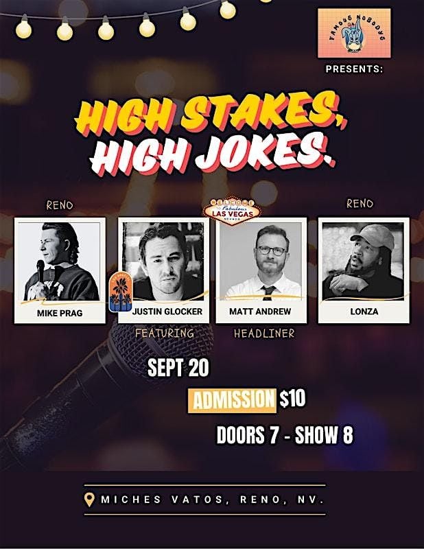 HIGH STAKES, HIGH JOKES, 20 September | Event in Reno | AllEvents