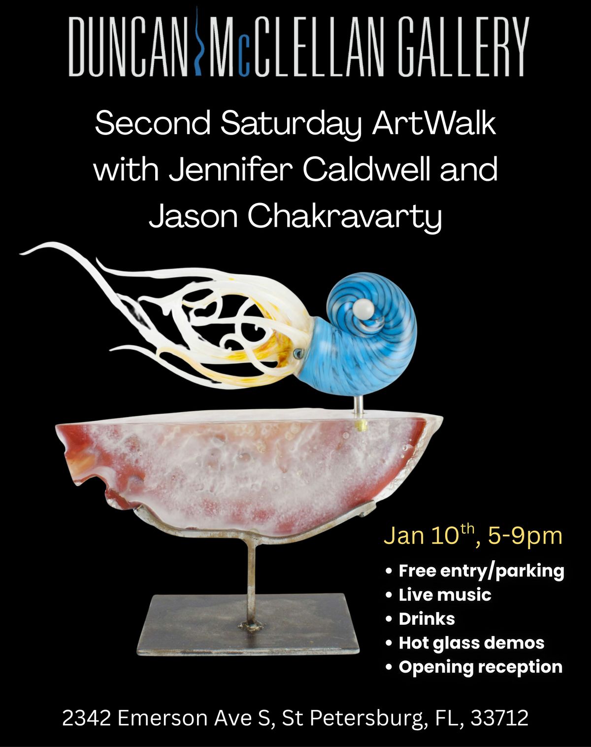 Second Saturday ArtWalk with Jason Chakravarty and Jennifer Caldwell, 10 January | Event in St. Petersburg
