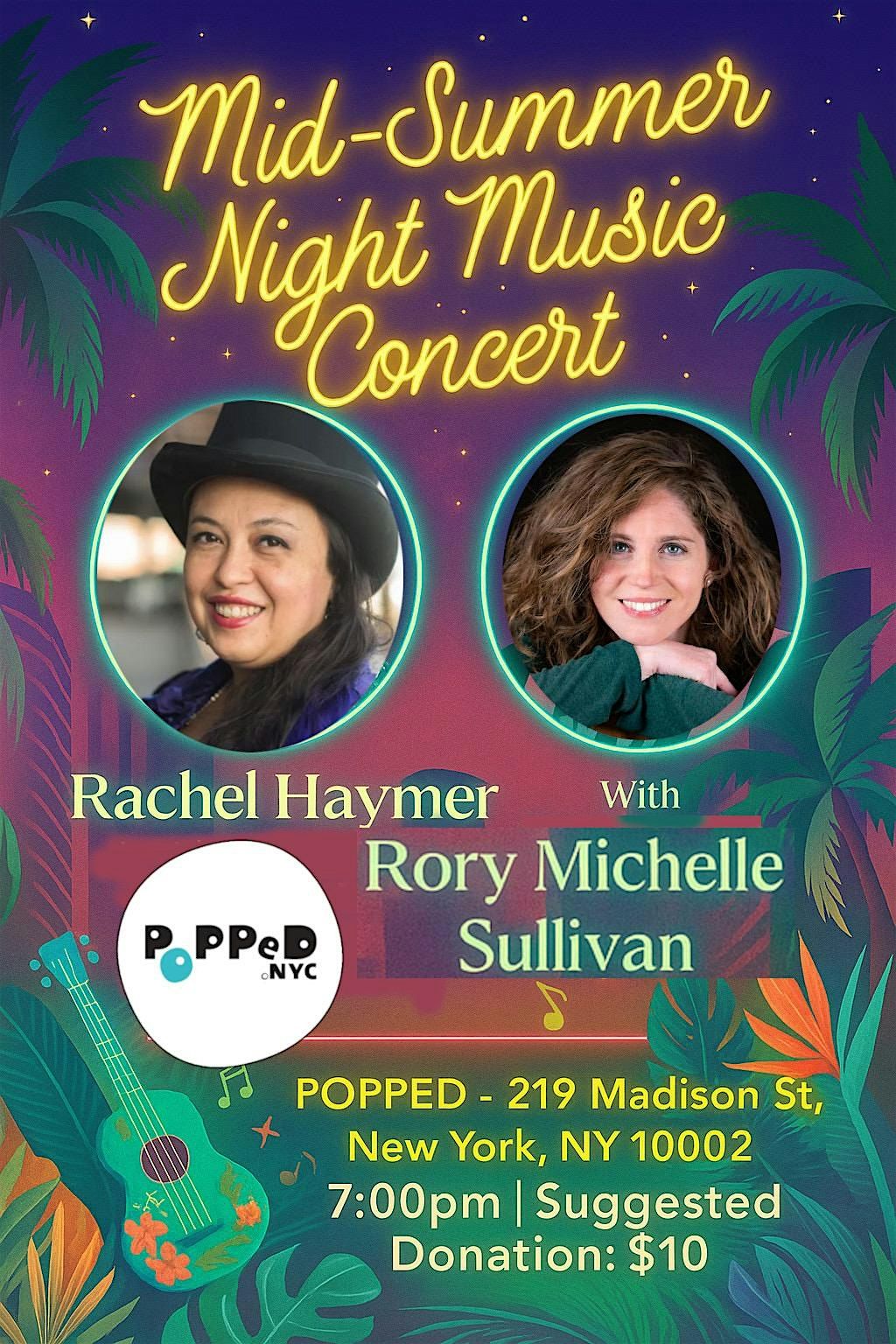 Rachel and Rory in concert + open mic, 9 July | Event in New York | AllEvents