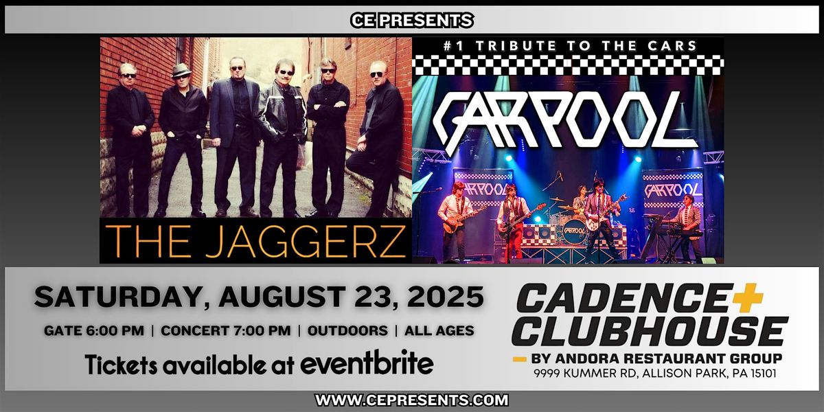 The Jaggerz & Carpool - #1 Tribute to The Cars, 23 August | Event in Allison Park | AllEvents