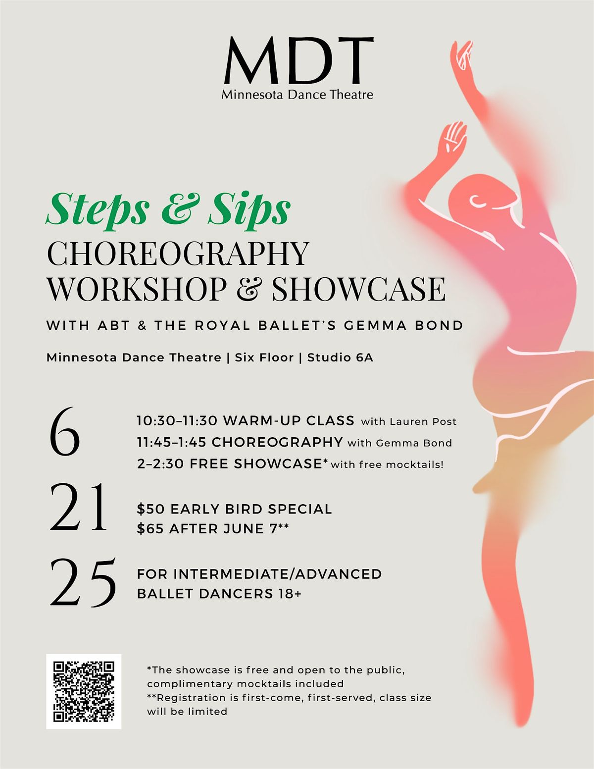 Steps & Sips Choreography Workshop & Showcase ($50), 21 June | Event in Minneapolis | AllEvents