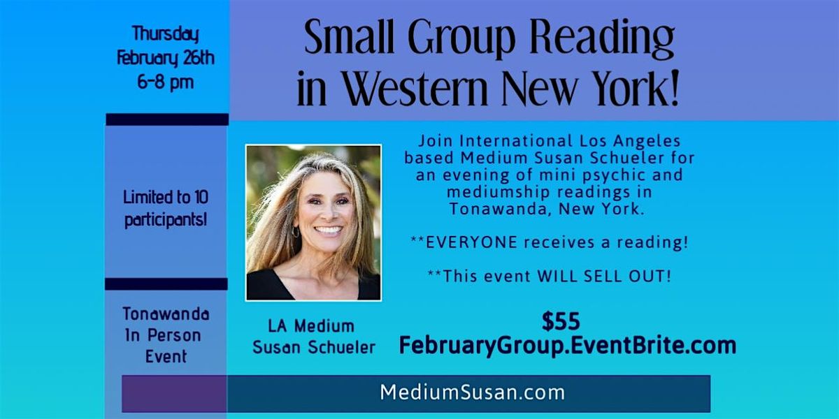 Small Group Reading with Medium Susan Schueler in Tonawanda, NY, 26 February | Event in Tonawanda | AllEvents