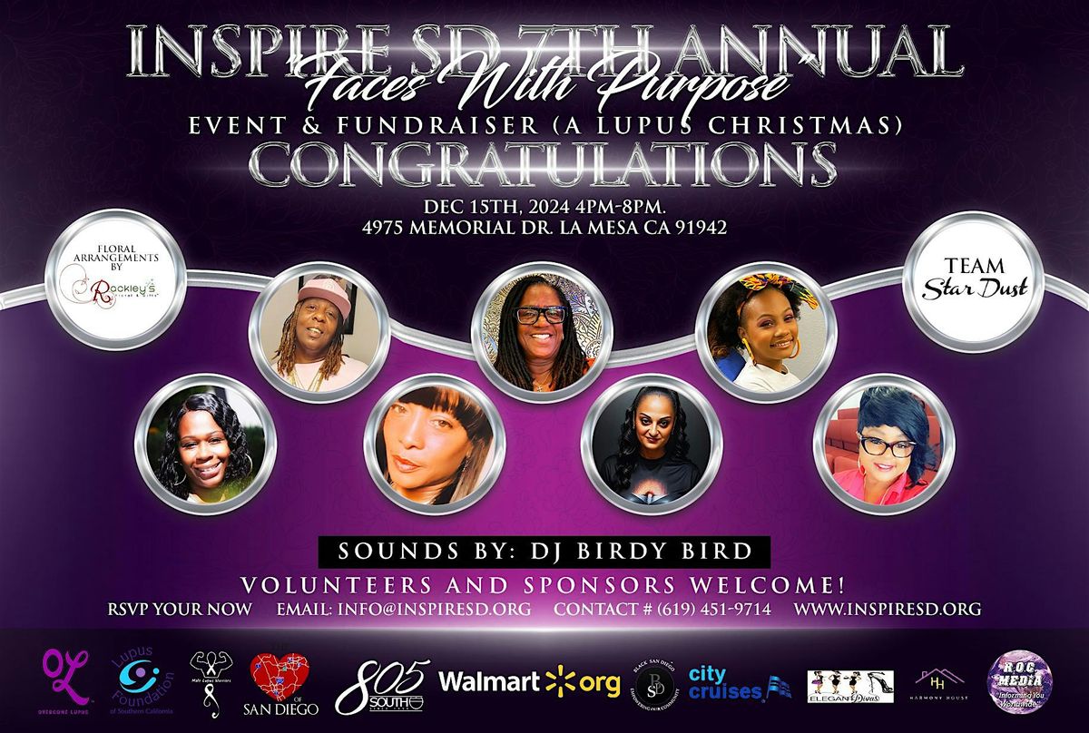 Inspire SD- Faces With Purpose 8th Annual 2025  “A Lupus Christmas”, 21 December | Event in La Mesa | AllEvents