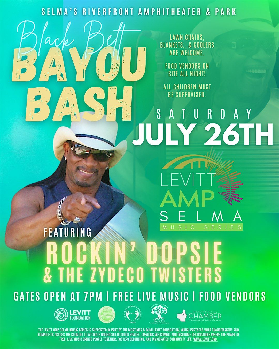 Levitt AMP Selma: Bayou Bash featuring ROCKIN' DOPSIE & THE ZYDECO TWISTERS, 26 July | Event in Selma