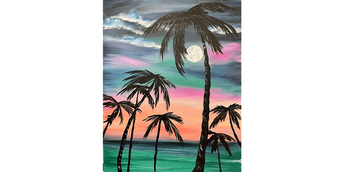 Palm Tree Sunrise - Paint and Sip in Orange County | Classpop!™, 29 December | Event in Rancho Santa Margarita