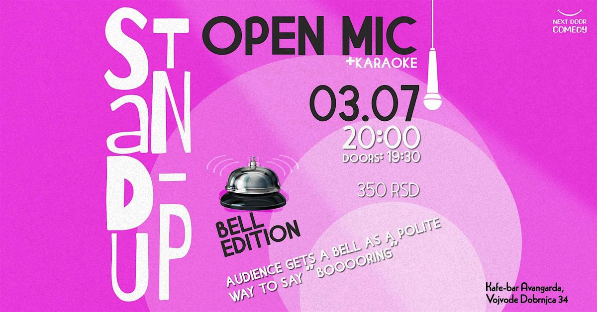 Stand-up open mic - bell edition, 3 July | Event in Beograd | AllEvents