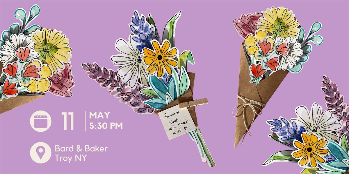Mother’s Day Paint & Sip: Watercolor Paper Flower Bouquets, 11 May | Event in Troy | AllEvents