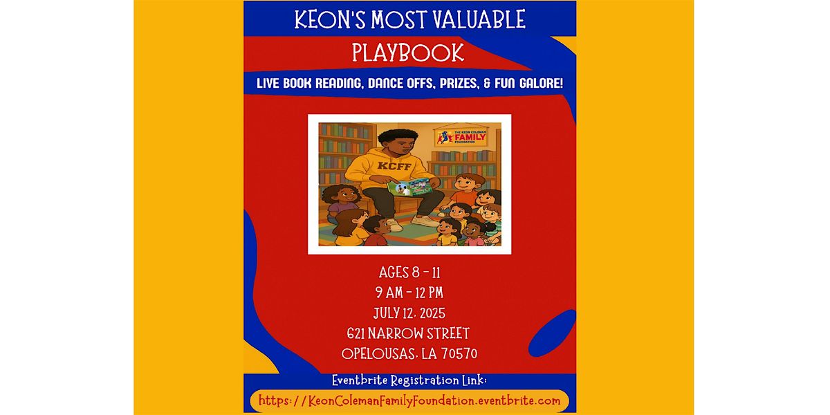 Keon's Most Valuable Playbook Live Book Reading & Celebration!, 12 July | Event in Opelousas | AllEvents