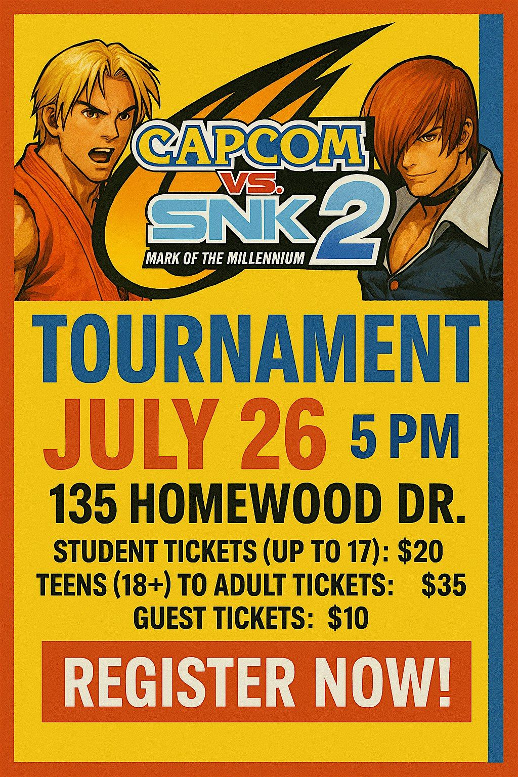 CVS2 MARK OF THE MILLENIUM TOURNAMENT, 26 July | Event in Southaven | AllEvents
