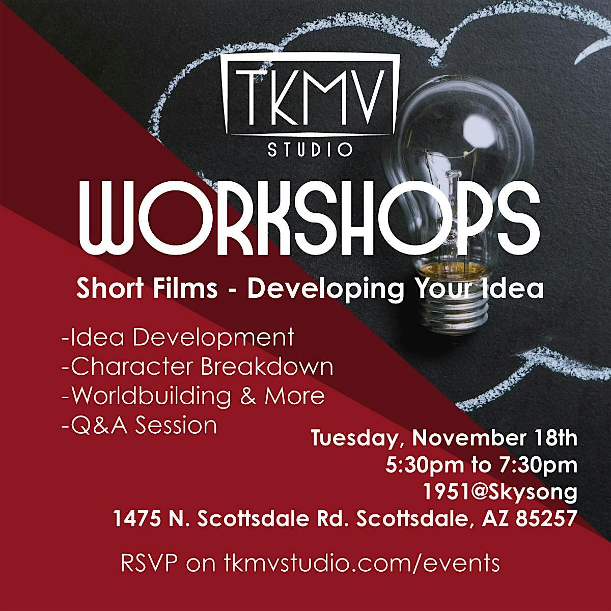Short Films - Developing Your Idea, 18 November | Event in Scottsdale | AllEvents