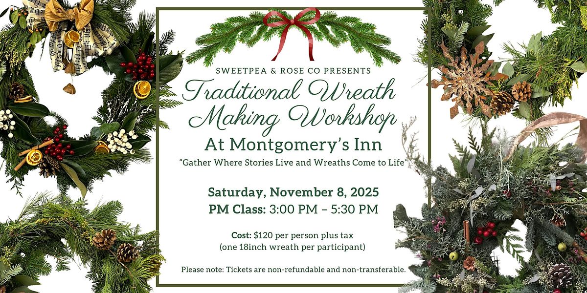 Traditional Wreath Making Workshop at Montgomery's Inn Nov. 8 - PM CLASS, 8 November | Event in Toronto | AllEvents