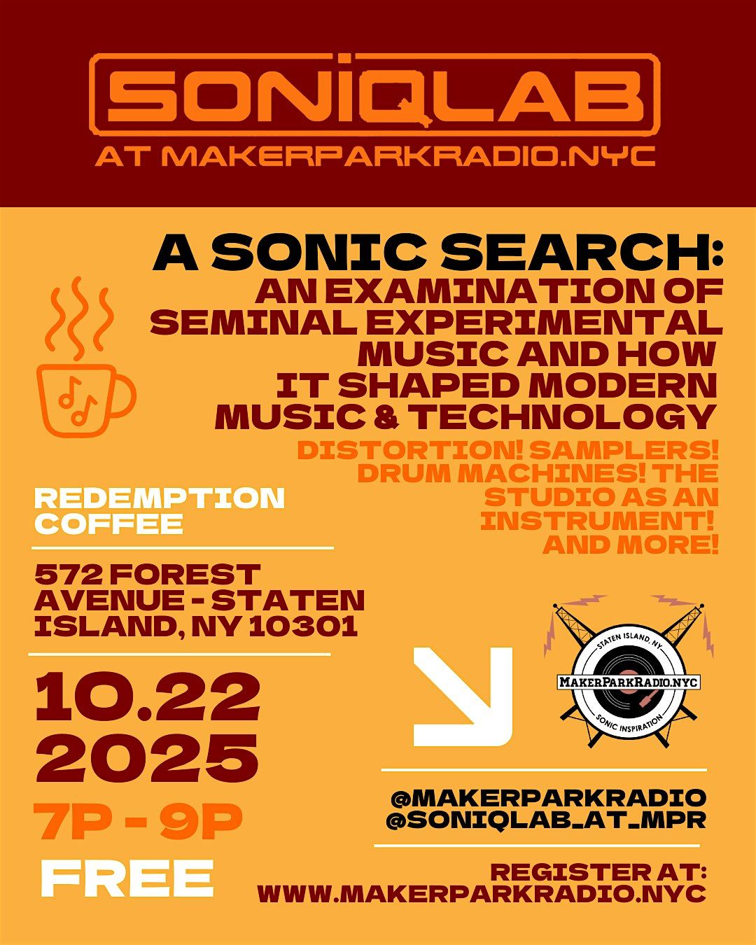 A SONIC SEARCH: An Examination of Seminal Experimental Music, 22 October | Event in Staten Island | AllEvents