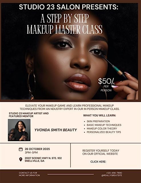 A Step by Step Makeup Master Class, 26 October | Event in Snellville | AllEvents