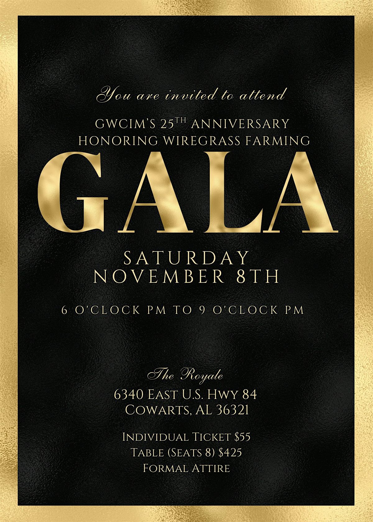 G.W. Carver Museum's 25th Anniversary-Honoring Farming GALA, 8 November | Event in Cowarts | AllEvents