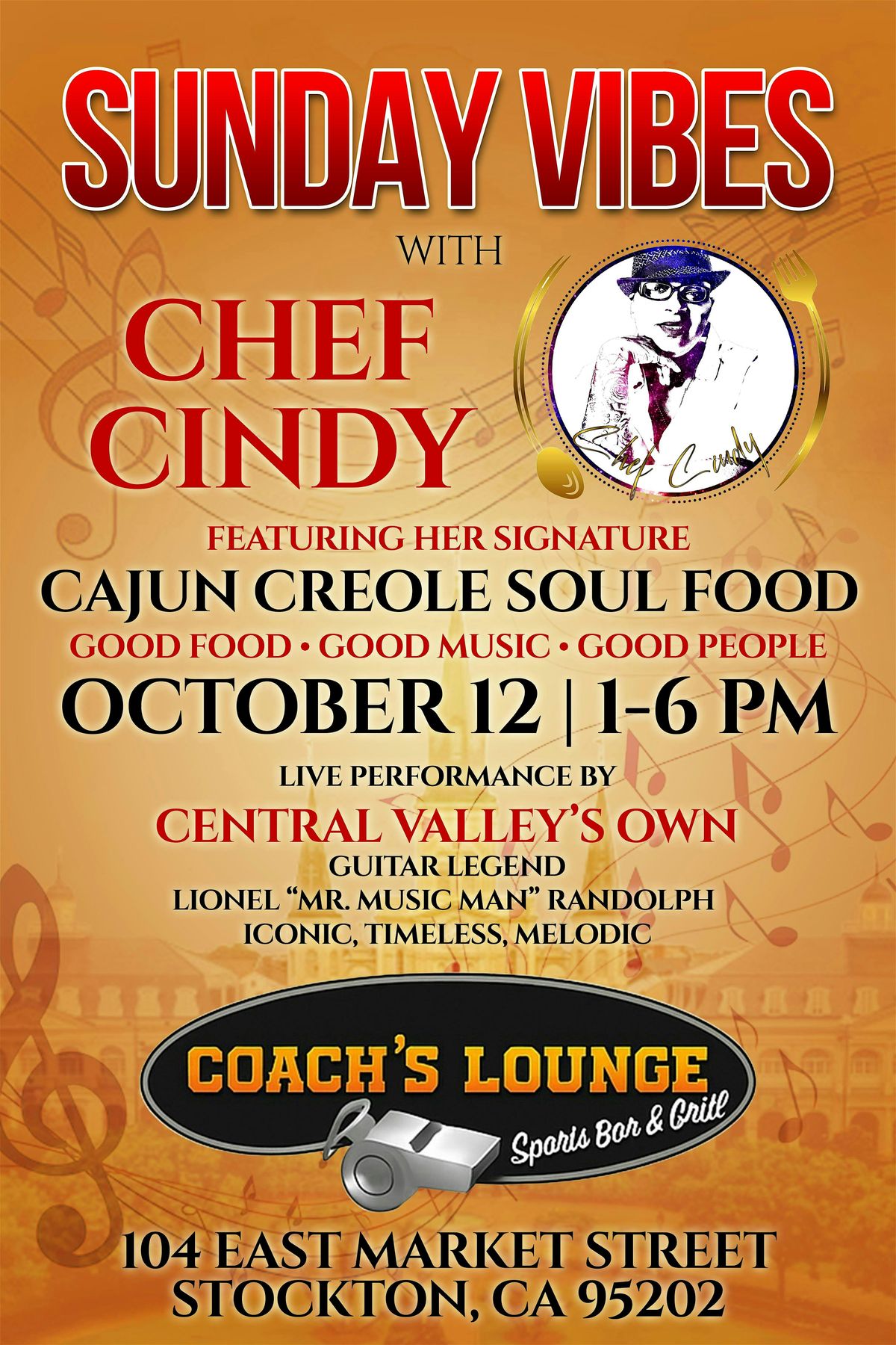 Sunday Vibes With Chef Cindy, 12 October | Event in Stockton | AllEvents