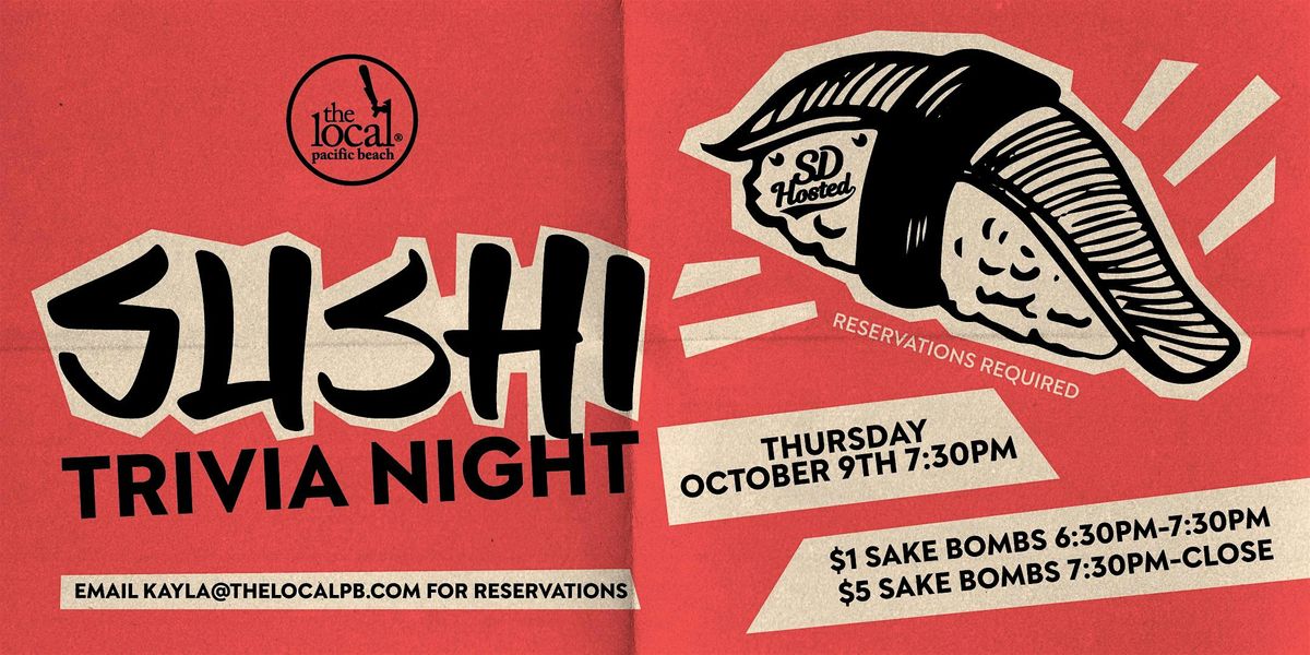 Sushi Twisted Trivia, 9 October | Event in San Diego | AllEvents