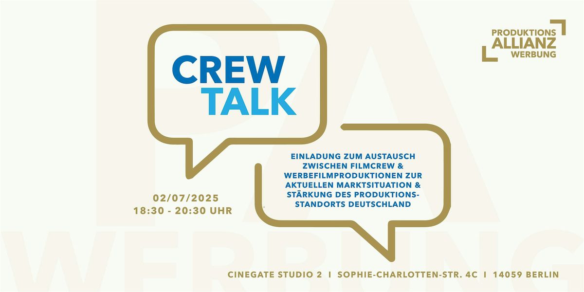 C R E W T A L K BERLIN, 2 July | Event in Berlin | AllEvents