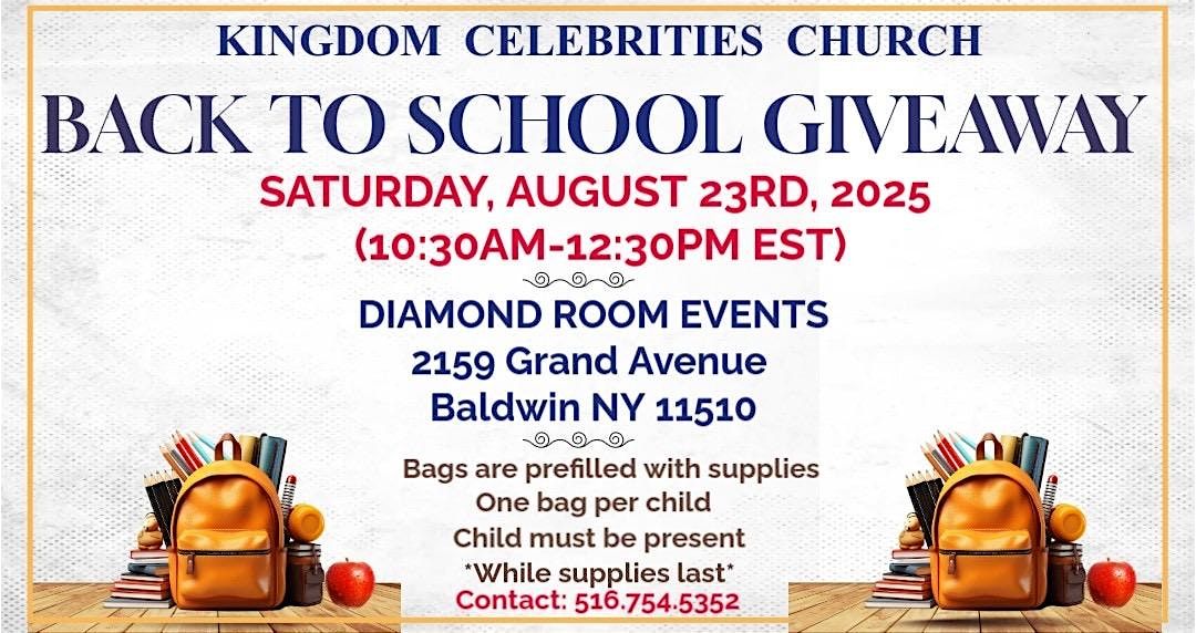 BACK TO SCHOOL GIVEAWAY, 23 August | Event in Baldwin | AllEvents