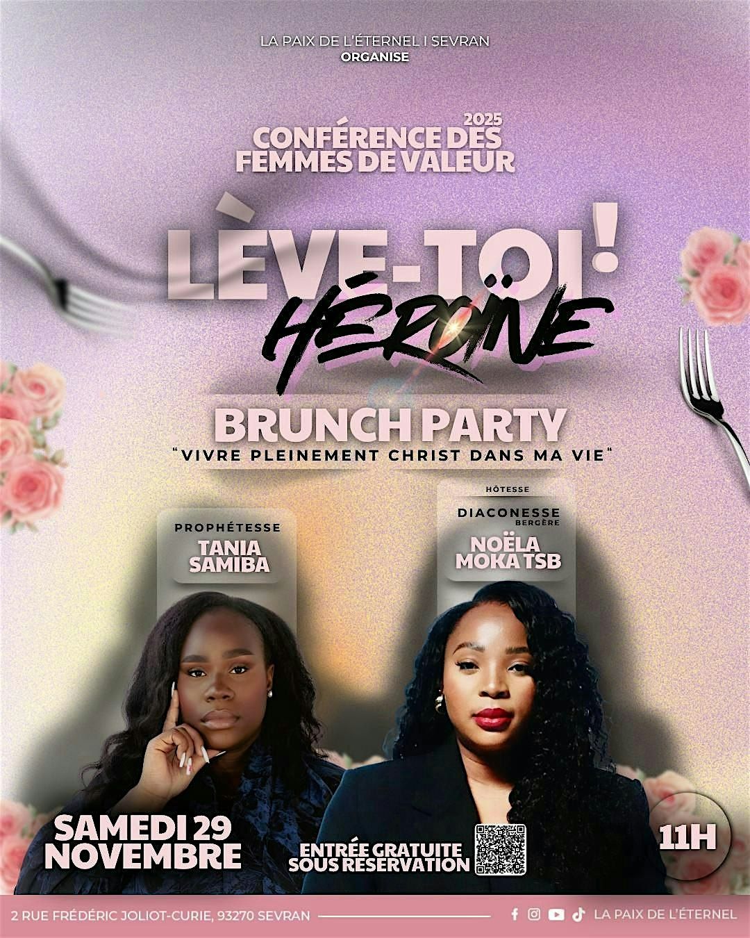 Conférence des femmes de valeur - Brunch Party, 29 November | Event in Sevran | AllEvents