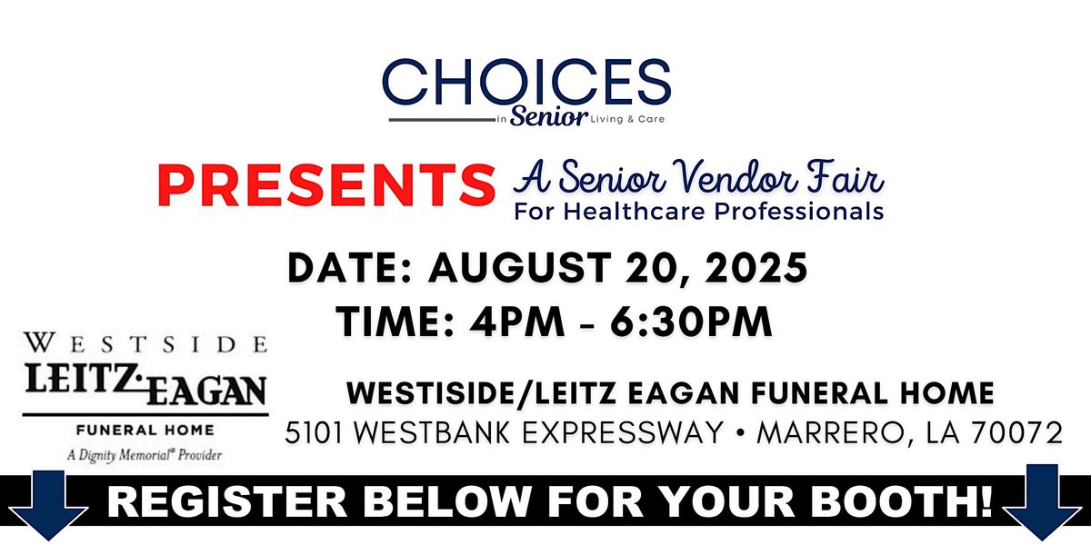 Senior Fair and Networking Event - Vendor Opportunity - August 20, 2025, 20 August | Event in Marrero | AllEvents