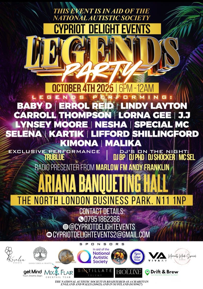 The Legends Party , 4 October | Event in Barnet | AllEvents