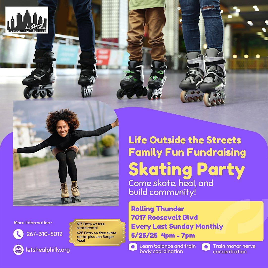 Family Fun Fundraising Skating Party at Rolling Thunder Skating & Arcade, 25 May | Event in Philadelphia