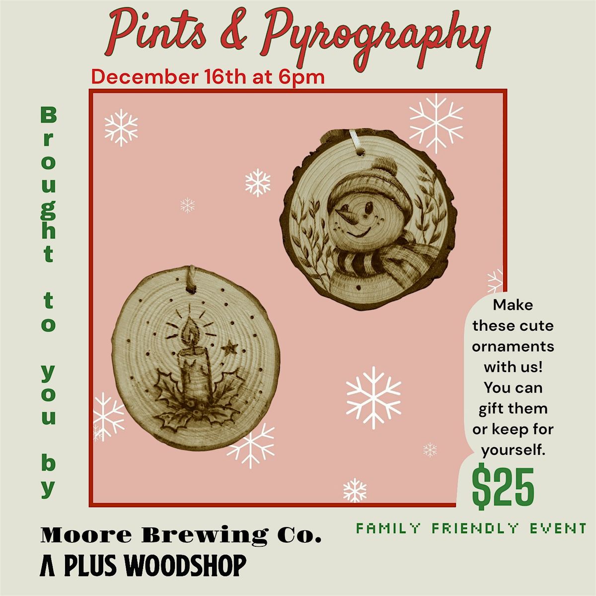 Pints & Pyrography, 18 December | Event in Moses Lake | AllEvents