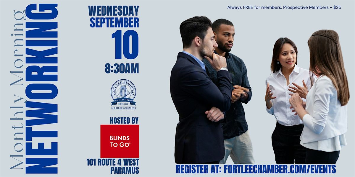 Monthly Morning Networking, 10 September | Event in Paramus | AllEvents