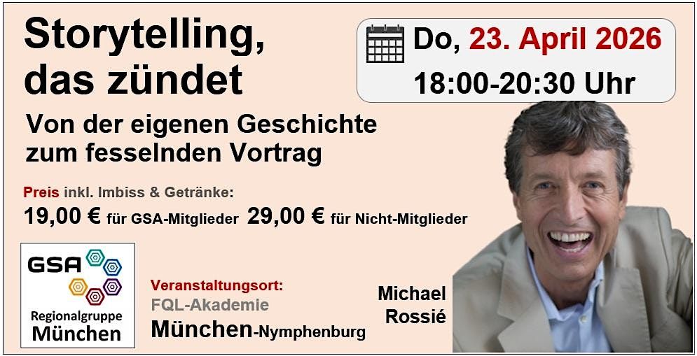 Storytelling, das zündet: Von der eigenen Geschichte zum fesselnden Vortrag, 23 April | Event in München