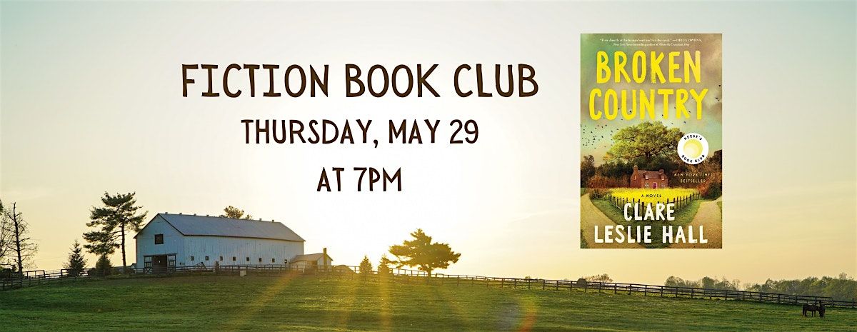 Fiction Book Club - Broken Country, 29 May | Event in North Andover | AllEvents